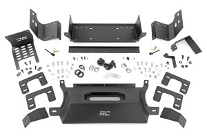 Ford Bronco Hidden Winch Mount - Front - Rough Country - Standard 4.5in X 10in 4 bolt Winch Mount - '21-'25